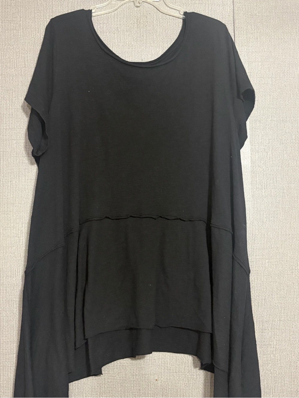 Lane Bryant Black Layered Relaxed Short Sleeve Tunic